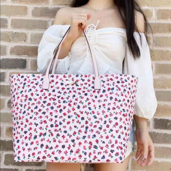 Kate Spade ♠️ Large Floral Tote - Picture 1 of 5